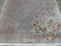 Antique Hand Made Art Deco Chinese Oriental Grey Wool Large Rug 250x167cm