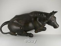 Antique Japanese Meiji Bronze Cast Iron LARGE Bull Statue