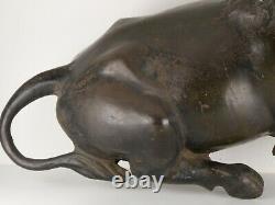 Antique Japanese Meiji Bronze Cast Iron LARGE Bull Statue