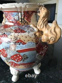 Antique Large 30cm Tall Heavy 2.3 kilo Chinese Vase Pot Hand MadeDecorated VGC