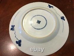 Antique Large Chinese Blue and White Plate, Kangxi Period. 9 7/8 Dia