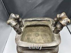 Antique Large Chinese Censer Heavy Bronze 19th Century Lovely Detail 5.8 Kilo