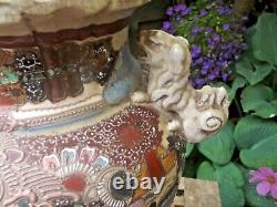 Antique Large Chinese Early 19th Century Vase With Lid & Foo Dog Finials