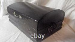 Antique Large Chinese Export Black Lacquer Box & Contents