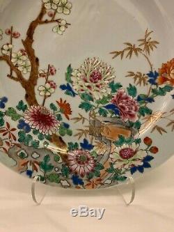 Antique Large Chinese Famille Rose Porcelain Charger, Late 18th century