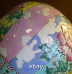 Antique Large Chinese Famille Rose / polychrome Lidded Jar