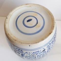 Antique Large Chinese Kangxi Blue & white Double Happiness Ginger Jar