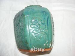 Antique Large Chinese Ming Turquoise And Celadon Ginger Jar Floral Decoration