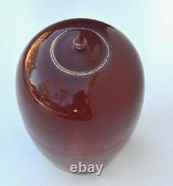 Antique Large Chinese Sang de Boeuf Porcelain Melon Jar