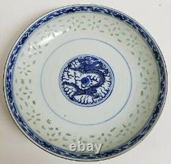 Antique Large Chinese Underglaze Blue and White Export Charger Plate Guangxu