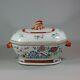 Antique Large Chinese Octagonal Famille Rose Tureen And Cover, Qianlong 1736-95