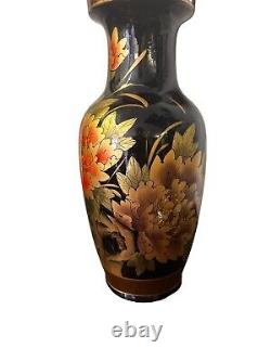 Antique Large Handpainted Gorgeous Oriental Vase Stamped To Base