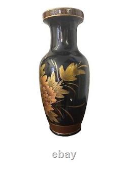 Antique Large Handpainted Gorgeous Oriental Vase Stamped To Base