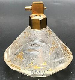 Antique Large Inlaid Glass Perfume Scent Bottle Chinese Oriental Rare Design