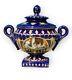 Antique Large Satsuma Chinese Blue Art Nouveau Porcelain Temple Jar Urn Vase Pot