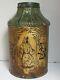 Antique Large Tole Chinese Tea Canister Green, Gold And Black C. 1880's