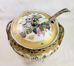 Antique Qing Dynasty 19th Century Large Chinese Export Hunting Tureen & Ladle