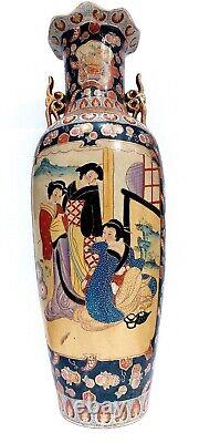 Antique Rare Large 48´´ Monumental Chinese Porcelain Vase Largest Painted Scene