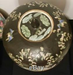 Antique/Vintage 19C Chinese Large Hand Painted Tongzhi Mark Ginger Jar Tea Urn