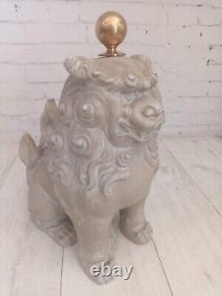 Antique Vintage LARGE Pair Chinese Foo Dogs Statue Lions Garden Ornaments