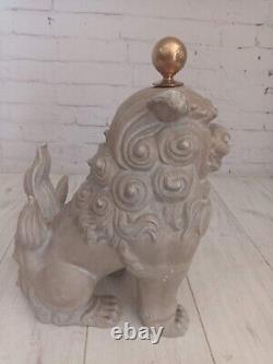 Antique Vintage LARGE Pair Chinese Foo Dogs Statue Lions Garden Ornaments