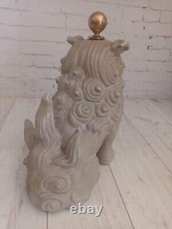 Antique Vintage LARGE Pair Chinese Foo Dogs Statue Lions Garden Ornaments