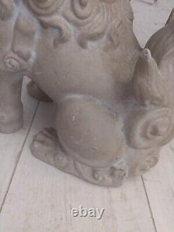 Antique Vintage LARGE Pair Chinese Foo Dogs Statue Lions Garden Ornaments