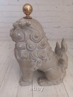 Antique Vintage LARGE Pair Chinese Foo Dogs Statue Lions Garden Ornaments