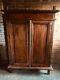 Antique Asian Cupboard Cabinet, Large Wooden Cupboard, Rustic Wooden Wardrobe