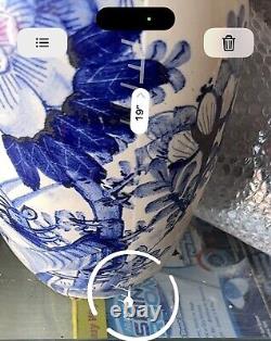 Antique blue and white chinese vase Large