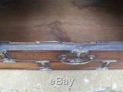 Antique burr elm & brass Chinese Korean CHEST large box cabinet coffee table