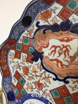 Antique large Japanese Imari Porcelain Serving dish Platter Dragons Phoenix