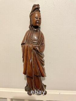 Authentic Antique Large Chinese Qing BODHISATTVA GUANYIN KWAYIN 32cm Tall