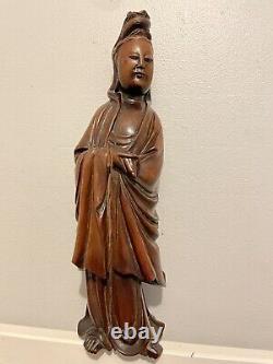 Authentic Antique Large Chinese Qing BODHISATTVA GUANYIN KWAYIN 32cm Tall