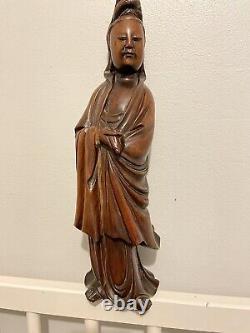 Authentic Antique Large Chinese Qing BODHISATTVA GUANYIN KWAYIN 32cm Tall