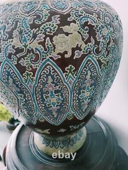 Beautiful Unusual Antique Japanese/Chinese Style Large Vasedamaged/repaired 15