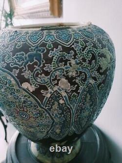 Beautiful Unusual Antique Japanese/Chinese Style Large Vasedamaged/repaired 15