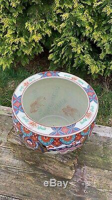 Beautiful Vintage Large Japanese Jardiniere Plant Pot Fish Bowl Design