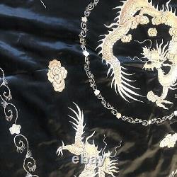 CHINESE VERY LARGE SILK TAPESTRY DRAGONS 18th CENTURY (RARE!)