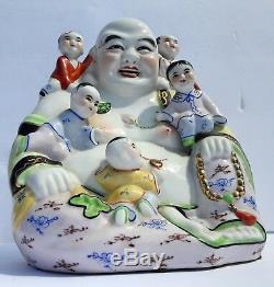 Chinese Antique Famille Rose Porcelain Large Buddha