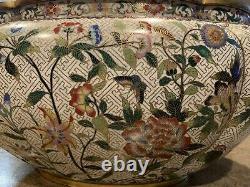 Chinese Antique Large Cloisonne Planter/bowl Marked