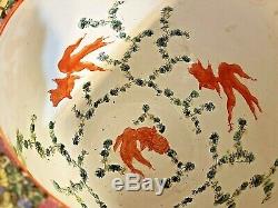 Chinese Asian Fish Bowl Garden Planter JARDINIERE Large Signed