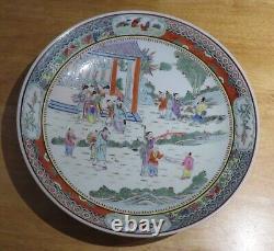 Chinese Cantonese vintage Victorian oriental antique large wall plate charger