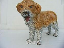 Chinese Cloisonne Dog Large Rare