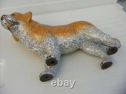 Chinese Cloisonne Dog Large Rare