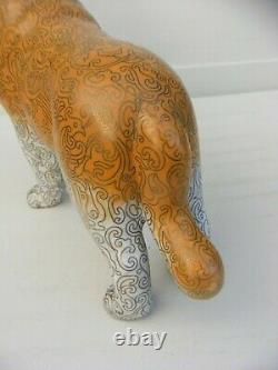 Chinese Cloisonne Dog Large Rare