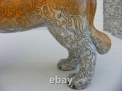 Chinese Cloisonne Dog Large Rare