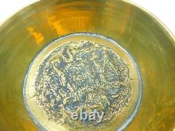 Chinese Early 20th Century Bell Metal Large Bowl with Dragon & Floral Detail