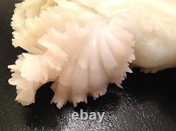 Chinese Ex-large Carved White Jade Fortune Cabbage Sculpture 30cm 3.3kg