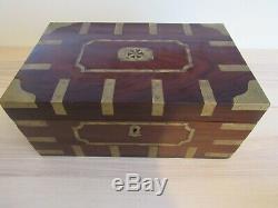 Chinese Export Camphor Wood Sailor's Large Brass-Bound Campaign Chest Box 18x11